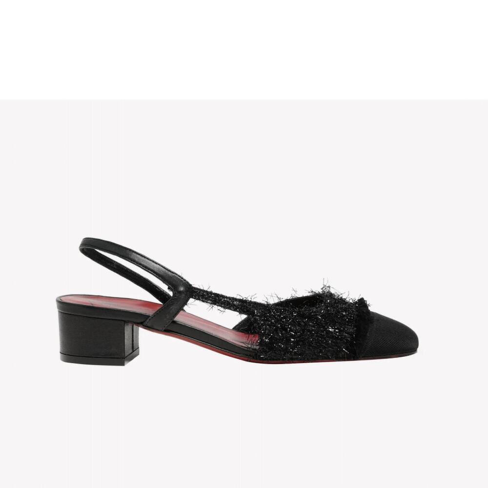 NEW ROBERTO FESTA women's acanto slingback block heel sandal in nero fuzzy